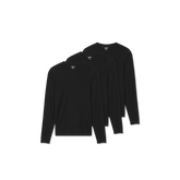 Men's Merino Wool Blend Crew Neck Long Sleeve T-Shirt 3-Pack
