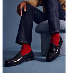 Men's Merino Cashmere Blend Rib Calf Socks