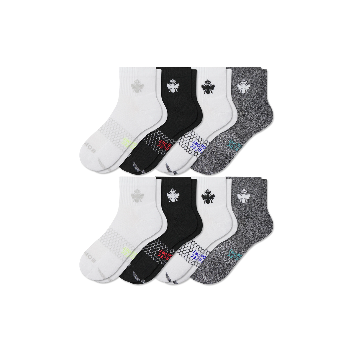 Women's All Sport Quarter Sock 8-Pack
