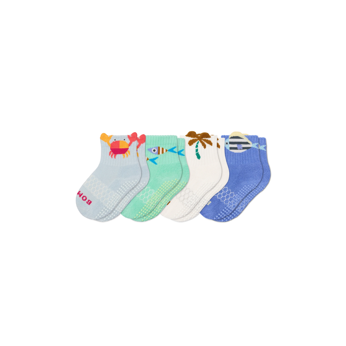 Toddler Seaside Gripper Calf Sock 4-Pack