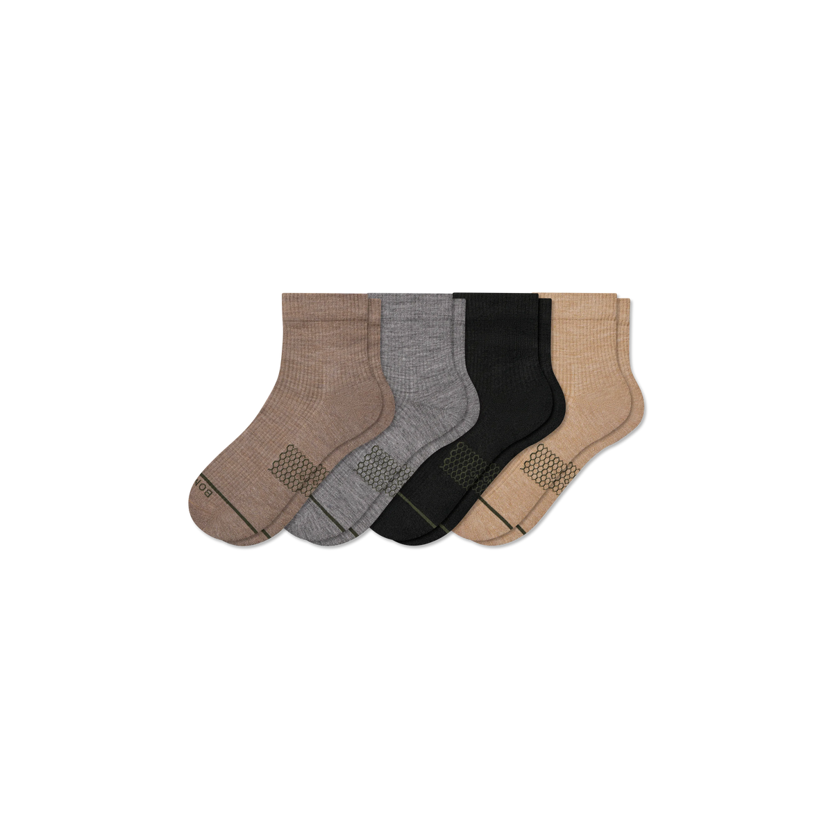 Women's Merino Wool Blend Modern Rib Quarter Sock 4-Pack
