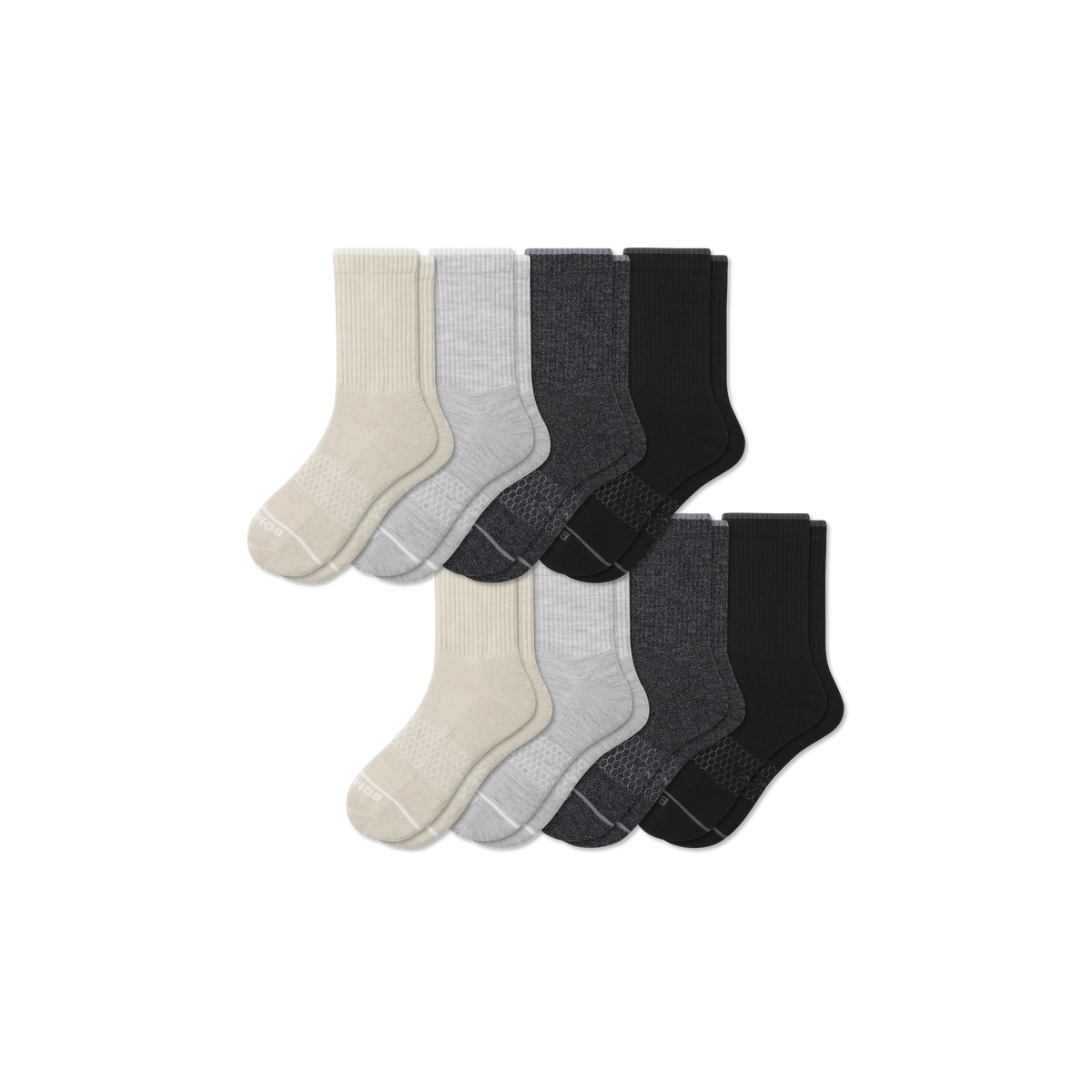 Men's Merino Wool Blend Half Calf Sock 8-Pack