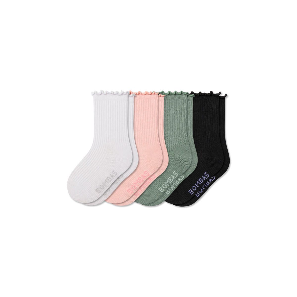 Junior Ruffle Rib Calf Sock 4-Pack